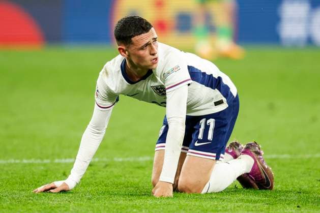 GER, Dortmund, Football, Netherlands vs England , semi-final, Westfalenstadion Dortmund, UEFA EURO 2024, Phil Foden England , on the ground, 10 07 2024, Copyright: HMBxMedia HeikoxBecker