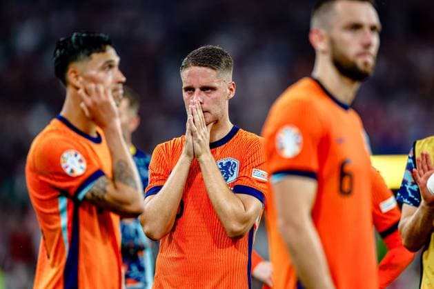 DORTMUND, 10-07-2024, BVB Stadium , European Football Championship Euro2024, Semi finals match no.50 between Netherlands and England, Netherlands player Joey Veerman disappointed after the 1-2 lose. Netherlands - England (Euro2024)  x25730579x Copyright: