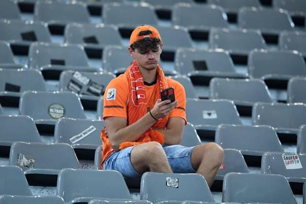 Soccer UEFA EURO 2024 semi-final Netherlands England on 10 07 2024 at BVB Stadion Dortmund in Dortmund Disappointed fans watching Netherlands in the stands xRx