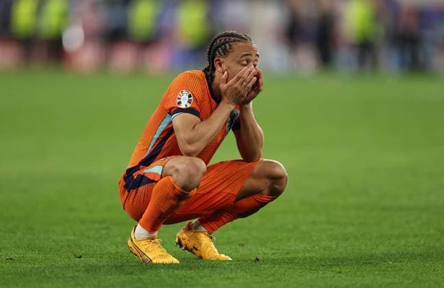 10 07 2024, European Football Championship, UEFA EURO 2024, Netherlands England, semi-final, BVB Stadion Dortmund, v l , Xavi Simons Netherlands disappointed, disappointed looking, dissapointed, sad, frustrated, frustrated, frustrated Copyright: HMBxMedia