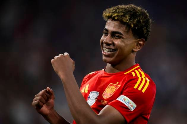 Spain v France - UEFA EURO, EM, Europameisterschaft,Fussball 2024 Lamine Yamal of Spain celebrates th victory at the end of the UEFA EURO 2024 semi-final football match between Spain and France. Munich Germany Copyright: xNicolòxCampox