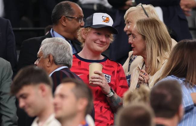 10 07 2024, European Football Championship, UEFA EURO 2024, Netherlands England, semi-final, BVB Stadium Dortmund, f l , singer Ed Sheeran in the stands Copyright: HMBxMedia