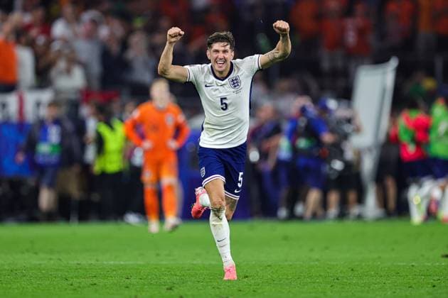 EURO 2024, Die Highlights Netherlands v England Euro 2024 10 07 2024. Semi Final John Stones of England celebrates at full time during the Euro 2024 semi-final match between Netherlands and England at BVB Stadion, Dortmund, Germany on 10 July 2024. Editorial use only , Copyright: xNigelxKeenex PSI-19938-0125