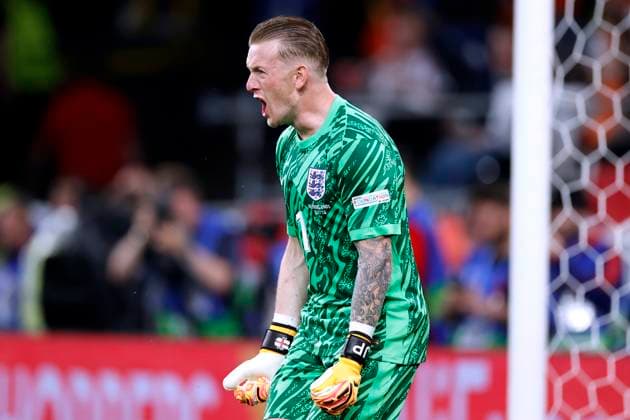 PICKFORD Jordan Goalkeeper Team England UEFA Football EURO 2024 in Germany Semi-Final Match Holland England 1 2 on 10 07 2024 in Dortmund DFL REGULATIONS PROHIBIT ANY USE OF PHOTOGRAPHS as IMAGE SEQUENCES and or QUASI VIDEO Copyright: xLacixPerenyix