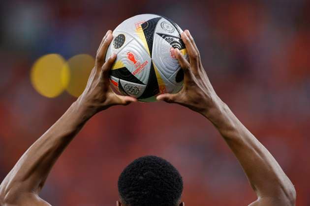 Netherlands v England: Semi-Final - UEFA EURO, EM, Europameisterschaft,Fussball 2024 Marc Guehi of England takes throw in with match ball during the UEFA EURO 2024 semi-final match between Netherlands and England at Football Stadium Dortmund on July 10, 2024 in Dortmund, Germany. Dortmund Football Stadium Dortmund Germany Germany Copyright: xRichardxSellers Sportsphoto APLx 14045492