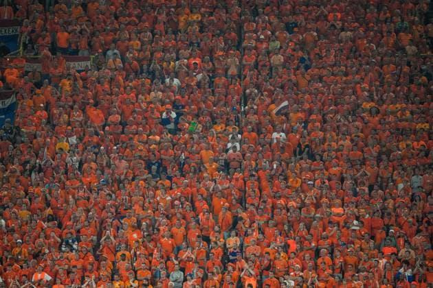EURO 2024 - Semifinal: Netherlands vs. England Netherlands fans in action during the EURO 2024 Semi-Final match between Netherlands and England on 10 July 2024, at BVB Stadion Dortmund, in Dortmund, Germany Dortmund BVB Stadion Dortmund Germany Copyright: xAlexandraxFechetex DSC01766