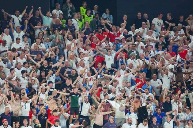 EM 2024 Netherlands England on 10 07 2024 at the BVB Stadium Dortmund in Dortmund The England fans support their team MH