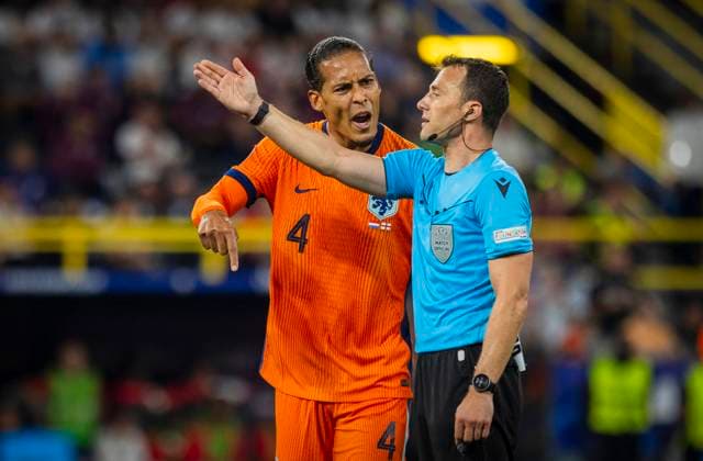 Dortmund, Germany 10th Jul 2024 Referee Felix Zwayer GER Virgil van Dijk NED Netherlands England Netherlands England 10 07 2024