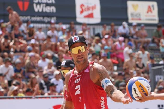 BEACHVOLLEYBALL - Beach Pro Vienna VIENNA,AUSTRIA,11.JUL.24 - Beach volleyball, Beachvolleyball - A1 Beach Pro Vienna. Image shows Alexander Horst (AUT).  GEPAxpictures xMathiasxMandl