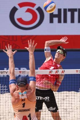BEACHVOLLEYBALL - Beach Pro Vienna VIENNA,AUSTRIA,11.JUL.24 - Beach volleyball, Beachvolleyball - A1 Beach Pro Vienna. Image shows Julian Hoerl (AUT).  GEPAxpictures xMathiasxMandl