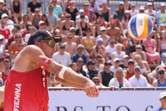 BEACHVOLLEYBALL - Beach Pro Vienna VIENNA,AUSTRIA,11.JUL.24 - Beach volleyball, Beachvolleyball - A1 Beach Pro Vienna. Image shows Alexander Horst (AUT).  GEPAxpictures xMathiasxMandl