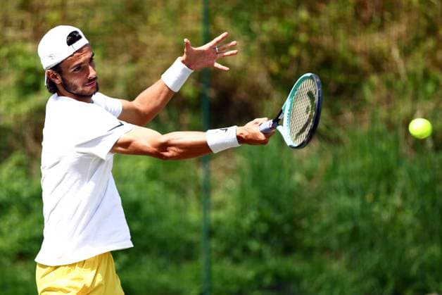 Lorenzo Musetti practices Wimbledon Tennis Championships, Day 11, The All England Lawn Tennis and Croquet Club, London, UK - 11 Jul 2024  Copyright: xJamesxMarsh Shutterstockx 14580282h