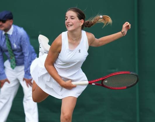 Lawn Tennis - 2024 Wimbledon Championship Girls Juniors - Liv Zingg (GBR) v Raya Kotseva (USA) All England Lawn Tennis & Croquet Club - Thursday 11h July 2024 Liv Zingg (GBR) 