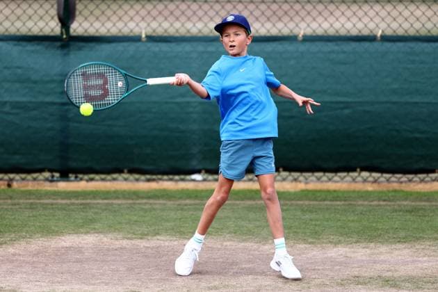 The son of Novak Djokovic practises Wimbledon Tennis Championships, Day 11, The All England Lawn Tennis and Croquet Club, London, UK - 11 Jul 2024  Copyright: xJamesxMarsh Shutterstockx 14580282bu