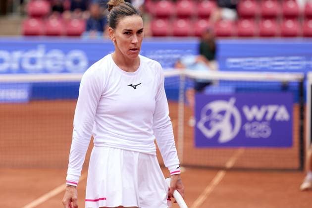 Nuria Parrizas-Diaz of Spain reacts to a point against Tamara Korpatsch of Germany during their quarter final match at Nordea Open at Bastad Tennis Stadium on July 11, 2024 in Bastad, Sweden (Photo by Camilla Stolen Imago) Bastad Sweden Copyright: xCamillaxStolenx L2230243