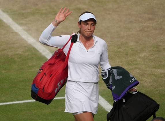 Lawn Tennis - 2024 Wimbledon Championship Ladies Semi Final - Donna Vekic (CRO) v Jasmine Paolini (ITA) All England Lawn Tennis & Croquet Club - Thursday 11h July 2024 Donna Vekic (CRO) after defeat 