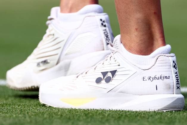 The shoes of Elena Rybakina during her semi final match Wimbledon Tennis Championships, Day 11, The All England Lawn Tennis and Croquet Club, London, UK - 11 Jul 2024  Copyright: xJamesxMarsh Shutterstockx 14580282eo