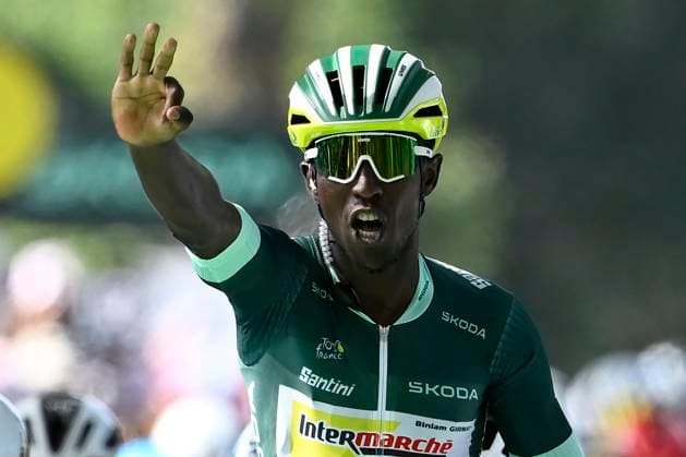 Tour de France 2024 - Stage 12 VILLENEUVE-SUR-LOT, FRANCE - JULY 11 : Girmay Biniam (ERI) of Intermarche - Wanty wins the sprint during stage 12 of the 111th edition of the Tour de France 2024 cycling race, a stage of 204 kms with start in Aurillac and finish in Villeneuve-sur-Lot on July 11, 2024 in Villeneuve-sur-Lot, France, 11 07 2024 Villeneuve-sur-Lot France  Copyright: xNicoxVereeckenx