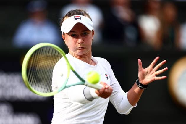 Barbora Krejcikova during her semi final match Wimbledon Tennis Championships, Day 11, The All England Lawn Tennis and Croquet Club, London, UK - 11 Jul 2024  Copyright: xJamesxMarsh Shutterstockx 14580282fx