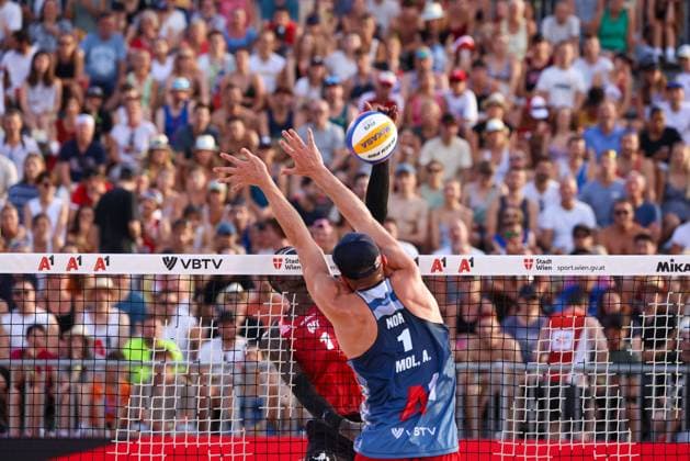 BEACHVOLLEYBALL - Beach Pro Vienna VIENNA,AUSTRIA,11.JUL.24 - Beach volleyball, Beachvolleyball - A1 Beach Pro Vienna. Image shows Anders Berntsen Mol (NOR).  GEPAxpictures xMathiasxMandl