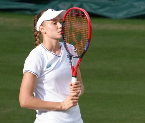 Lawn Tennis - 2024 Wimbledon Championship Ladies Semi Final - Barbora Krejcikova (CZE) v Elena Rybakina (KAZ) All England Lawn Tennis & Croquet Club - Thursday 11h July 2024 Elena Rybakina (KAZ) 