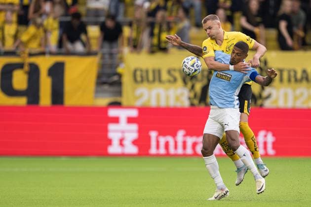 240711 Gustav Henriksson of Elfsborg and Jairo of Pafos during the UEFA Europa League qualification match between Elfsborg and Pafos on July 11, 2024 in Boras Photo Jörgen Jarnberger BILDBYRAN COP 112 JJ0379 fotboll football soccer fotball uefa europa league kval qualifying round qualification elfsborg pafos bbeng  Copyright: JÖRGENxJARNBERGER BB240711JJ047
