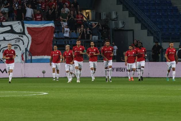 2024 25 UEFA Europa League first qualifying round Wisla Krakow - KF Llapi 07.22.2024 Krakow (Cracow) Poland, Football 2024 25 UEFA Europa League first qualifying round, Wisla Krakow - KF Llapi op: Wisla Krakow Goal Celebration (celebracja gola) Copyright: xKonradxSwieradx IMG_8469