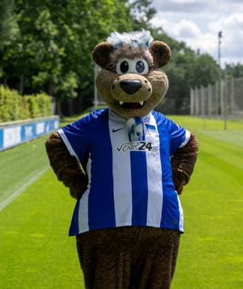 Mascot Herthinho Hertha BSC 2 Bundesliga, portrait date 2024 2025, 11 07 2024, Copyright: xMatthiasxKochx