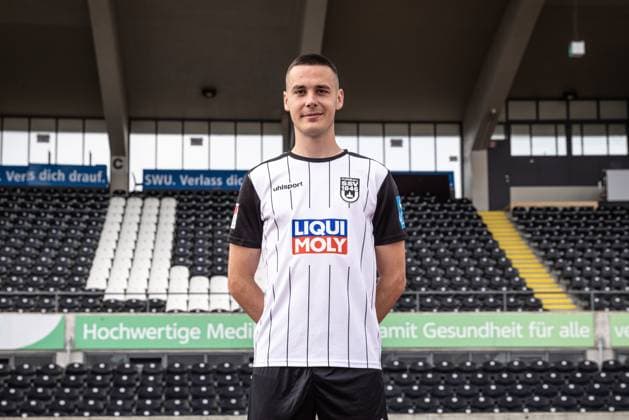Bastian Allgeier SSV Ulm 1846 Soccer 2 Bundesliga, portrait date 2024 2025 Bastian Allgeier 7, SSV Ulm 1846 Soccer Ulm Donaustadion Baden Württemberg Germany
