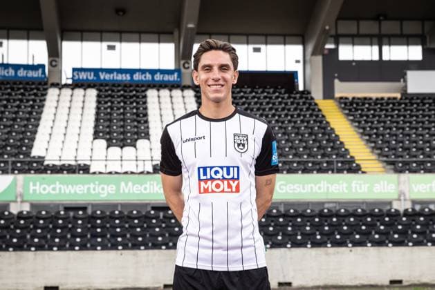 Max Brandt SSV Ulm 1846 Soccer 2 Bundesliga, portrait date 2024 2025 Max Brandt 23, SSV Ulm 1846 Soccer Ulm Donaustadion Baden Württemberg Germany
