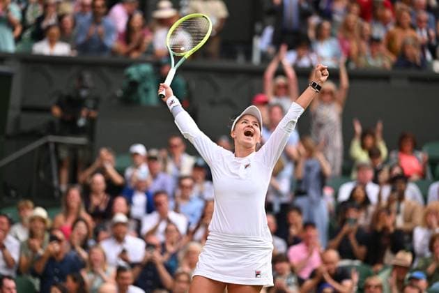 Wimbledon Semi-Final - Krejcikova v Rybakina Barbora Krejcikova (CZE) during her semi final match at the 2024 Wimbledon Championships at the AELTC in London, UK, on July 11, 2024. Photo by Corinne Dubreuil ABACAPRESS.COM London United Kingdom  Copyright: xDubreuilxCorinne ABACAx