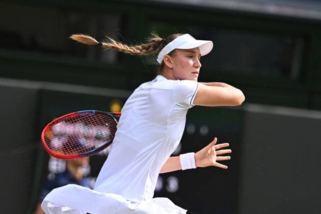 Wimbledon Semi-Final - Krejcikova v Rybakina Elena Rybakina (RUS) during her semi final match at the 2024 Wimbledon Championships at the AELTC in London, UK, on July 11, 2024. Photo by Corinne Dubreuil ABACAPRESS.COM London United Kingdom  Copyright: xDubreuilxCorinne ABACAx