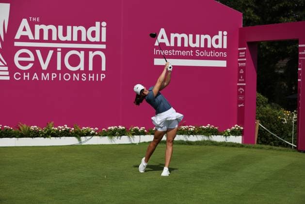 EVIAN-LES-BAINS, FRANCE - 11.07.2024: Linn Grant (SWE) of The Amundi Evian Championship at the Evian Resort Golf Club on July 11, 2023 in Evian-les-Bains, France.
