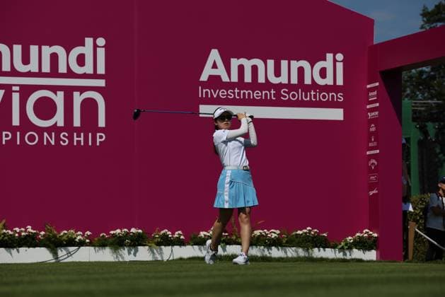 EVIAN-LES-BAINS, FRANCE - 11.07.2024: Yuna Nishimura (JPN) of The Amundi Evian Championship at the Evian Resort Golf Club on July 11, 2023 in Evian-les-Bains, France.