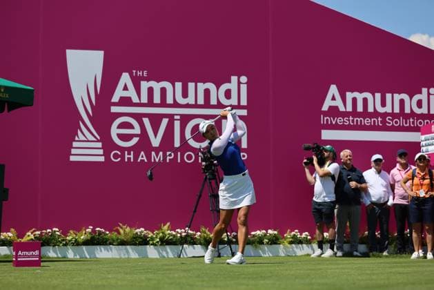 EVIAN-LES-BAINS, FRANCE - 11.07.2024: Minjee Lee (AUS) of The Amundi Evian Championship at the Evian Resort Golf Club on July 11, 2023 in Evian-les-Bains, France.