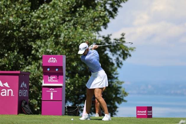 EVIAN-LES-BAINS, FRANCE - 11.07.2024: Linnea Strom (SWE) of The Amundi Evian Championship at the Evian Resort Golf Club on July 11, 2023 in Evian-les-Bains, France.