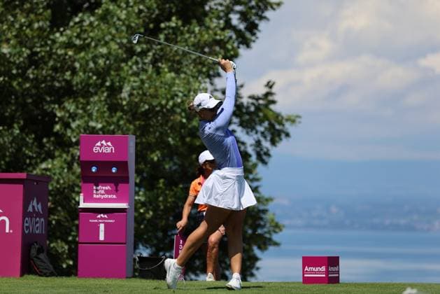 EVIAN-LES-BAINS, FRANCE - 11.07.2024: Linnea Strom (SWE) of The Amundi Evian Championship at the Evian Resort Golf Club on July 11, 2023 in Evian-les-Bains, France.