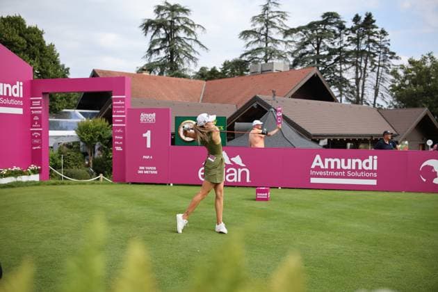 EVIAN-LES-BAINS, FRANCE - 11.07.2024: Nataliya Guseva (RUS) of The Amundi Evian Championship at the Evian Resort Golf Club on July 11, 2023 in Evian-les-Bains, France.