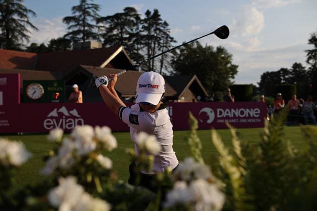 EVIAN-LES-BAINS, FRANCE - 11.07.2024: Jodi Ewart Shadoff (ENG) of The Amundi Evian Championship at the Evian Resort Golf Club on July 11, 2023 in Evian-les-Bains, France.