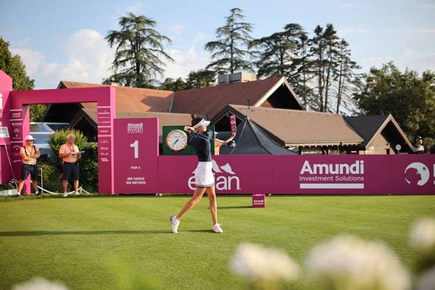 EVIAN-LES-BAINS, FRANCE - 11.07.2024: Esther Henseleit (GER) of The Amundi Evian Championship at the Evian Resort Golf Club on July 11, 2023 in Evian-les-Bains, France.