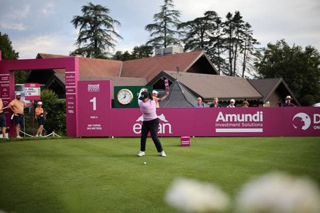 EVIAN-LES-BAINS, FRANCE - 11.07.2024: Angel Yin (USA) of The Amundi Evian Championship at the Evian Resort Golf Club on July 11, 2023 in Evian-les-Bains, France.