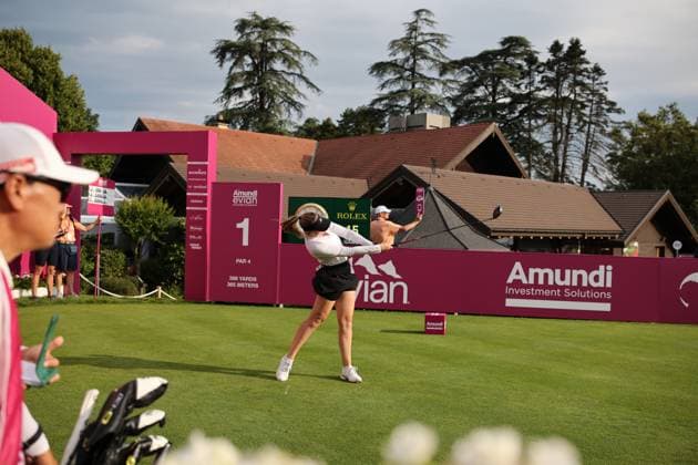 EVIAN-LES-BAINS, FRANCE - 11.07.2024: Ji Adela Cernousek (FRA) of The Amundi Evian Championship at the Evian Resort Golf Club on July 11, 2023 in Evian-les-Bains, France.