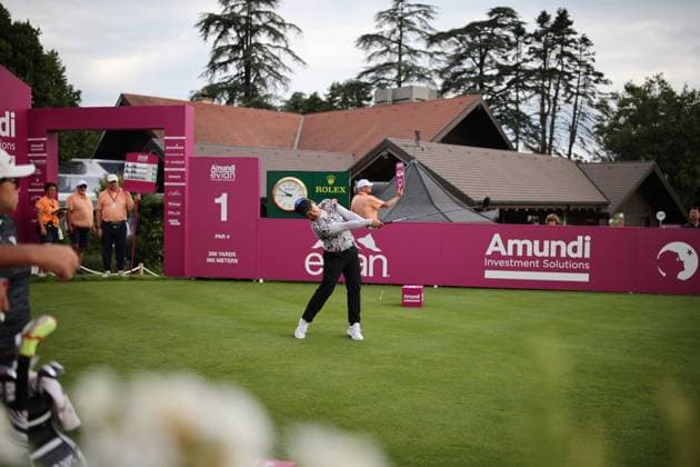 EVIAN-LES-BAINS, FRANCE - 11.07.2024: Jasmine Suwannapura (THA) of The Amundi Evian Championship at the Evian Resort Golf Club on July 11, 2023 in Evian-les-Bains, France.
