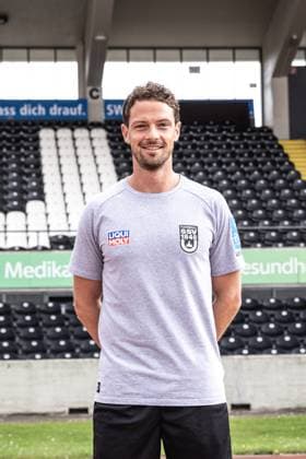 Maximilian Knauer Co Coach SSV Ulm 1846 Football 2 Bundesliga, Porträttermin 2024 2025 Maximilian Knauer Co Coach, SSV Ulm 1846 Football Ulm Donaustadion Baden Württemberg Germany