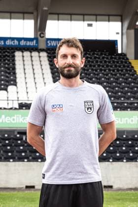 Sebastian Schulz athletics coach SSV Ulm 1846 soccer 2 Bundesliga, portrait date 2024 2025 Sebastian Schulz athletics coach, SSV Ulm 1846 soccer Ulm Donaustadion Baden Württemberg Germany