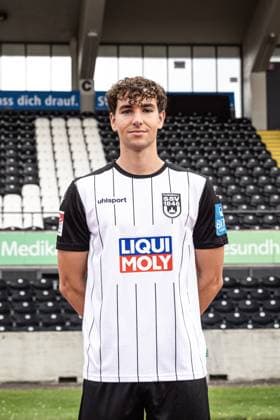Lukas Ahrend SSV Ulm 1846 Soccer 2 Bundesliga, portrait date 2024 2025 Lukas Ahrend 8, SSV Ulm 1846 Soccer Ulm Donaustadion Baden Württemberg Germany