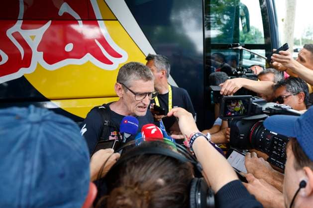 Tour de France 2024 - Stage 13 PAU, FRANCE - JULY 12 : Aldag Rolf (GER) Sports Director of BORA - hansgrohe during stage 13 of the 111th edition of the Tour de France 2024 cycling race, a stage of 165,3 km with start in Agen and finish in Pau on July 12, 2024 in Pau, France, 12 07 2024 Pau France  Copyright: xJanxDexMeuleneirx