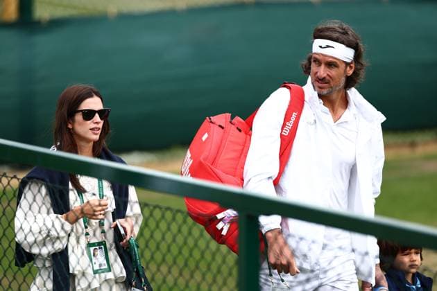 Feliciano Lopez and wife Sandra Gago Wimbledon Tennis Championships, Day 12, The All England Lawn Tennis and Croquet Club, London, UK - 12 Jul 2024  Copyright: xJamesxMarsh Shutterstockx 14581884q