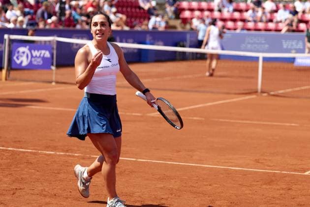 Martina Trevisan of Italy reacts to a ball against Louisa Chirico of United States during the Womens singles semi final match at Nordea Open at Bastad Tennis Stadium on July 12, 2024 in Bastad, Sweden (Photo by Camilla Stolen Imago) Bastad Sweden Copyright: xCamillaxStolenx L2250255