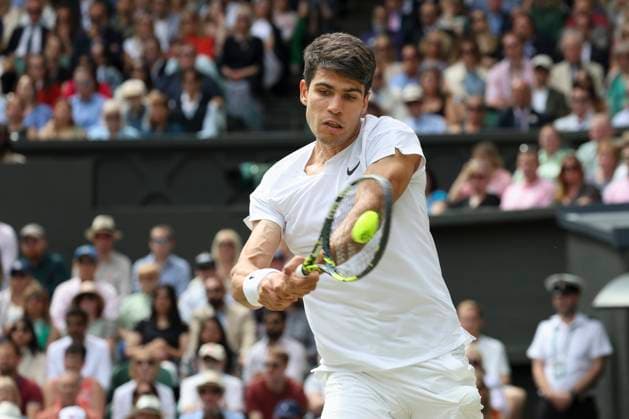 Carlos Alcaraz ESP Tennis Wimbledon 2024 Grand Slam ITF ATP WTA AELTC London Great Britain 12 July 2024 Copyright: xJuergenxHasenkopfx